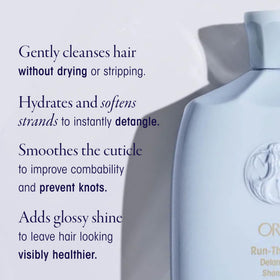 Close-up lather texture of Oribe Run-Through demonstrating gentle, hydrating foam