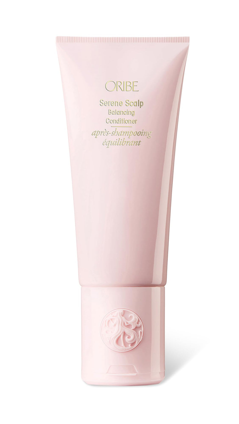 Oribe Serene Scalp conditioner front packaging showing bottle and label benefits