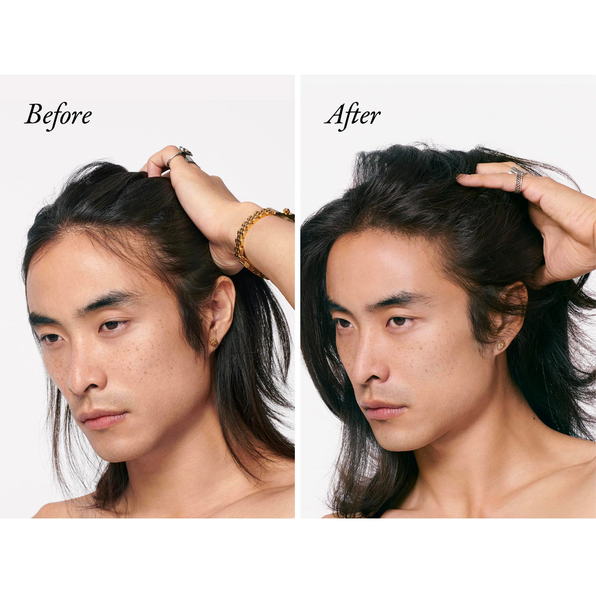Oribe Serene Scalp back label close-up with ingredients and usage benefits