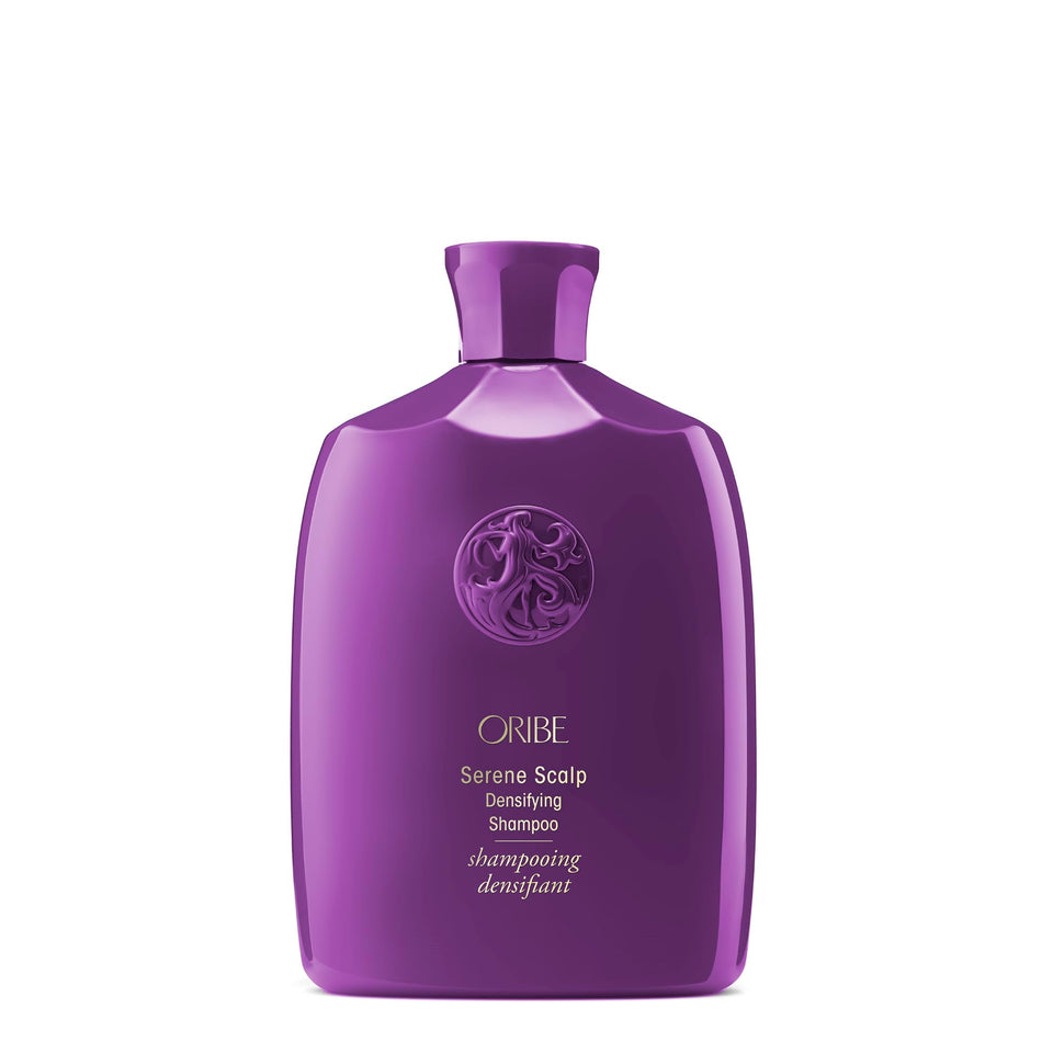 Oribe Serene Scalp front bottle showing sleek packaging and brand luxury benefit
