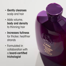 Oribe Serene Scalp creamy lather texture demonstrating gentle cleansing benefit