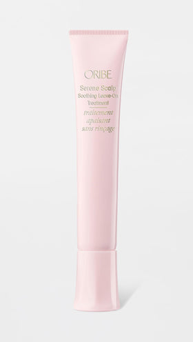 ORIBE Serene Scalp treatment texture close-up highlighting lightweight fast-absorbing formula and soothing feel