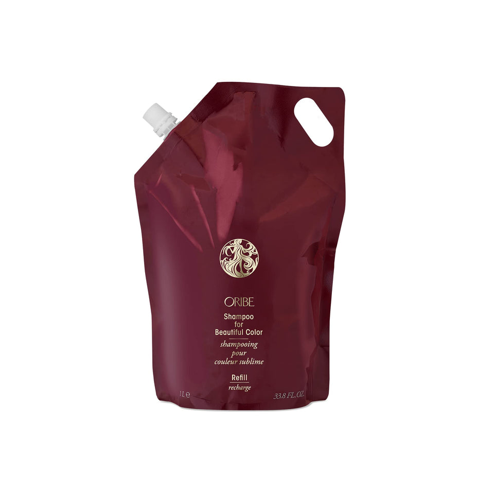 Oribe liter refill front shot showing product and brand protection
