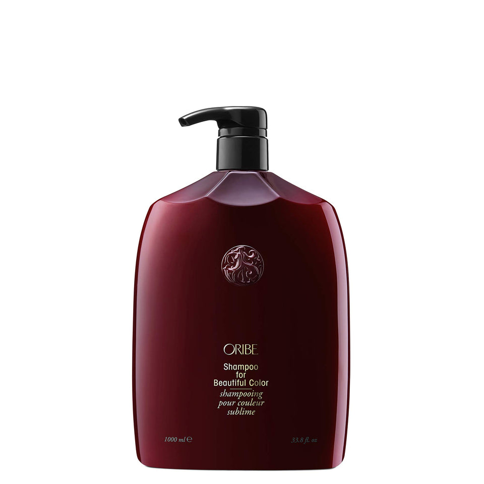 Oribe front bottle showing sleek branding and color protection