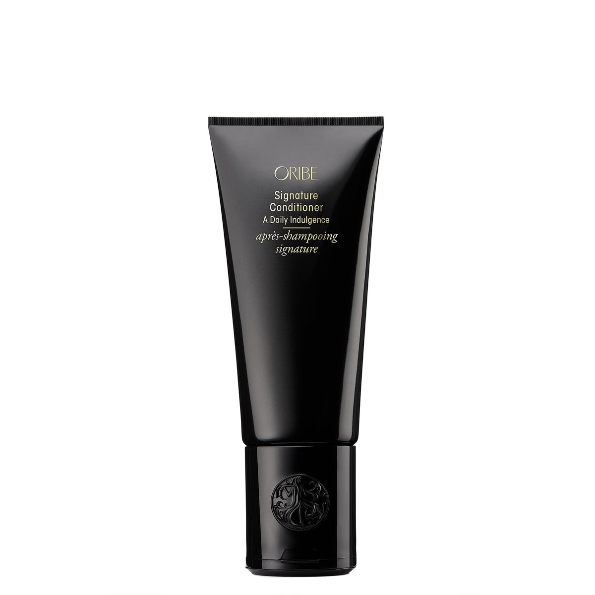 Oribe front bottle showing product branding and elegant packaging for premium appeal