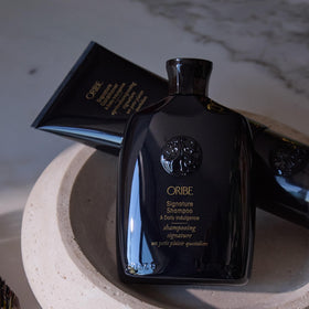 Oribe ingredients label close-up showing treatment-safe formulation