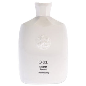 Oribe Silverati pump and label detail highlighting premium branding