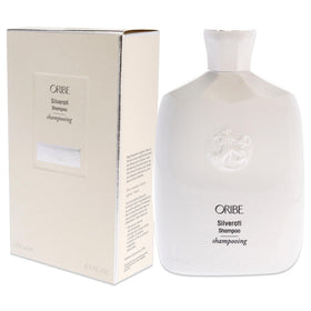 Oribe Silverati shampoo in hair use demonstrating brightness and softness