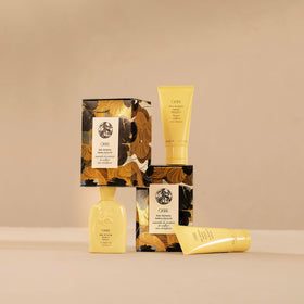 ORIBE styled hair lifestyle shot with glossy, smooth hair showing salon-finish benefit