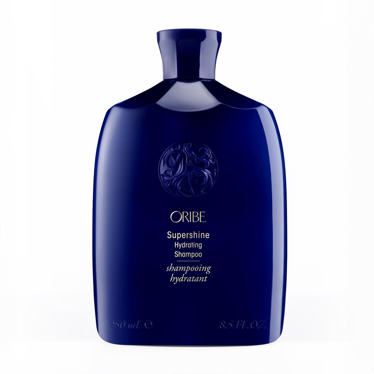 Oribe Supershine front bottle showing elegant packaging and hydration benefit