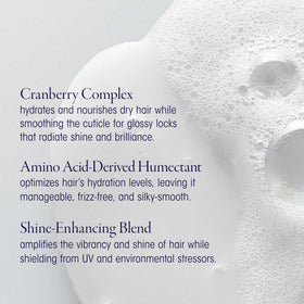 Oribe Supershine in-shower use with wet hair showing smooth cleansing action