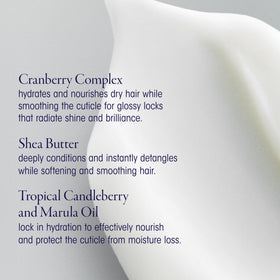 ORIBE conditioner lather on wet hair illustrating spreadability and detangling effect