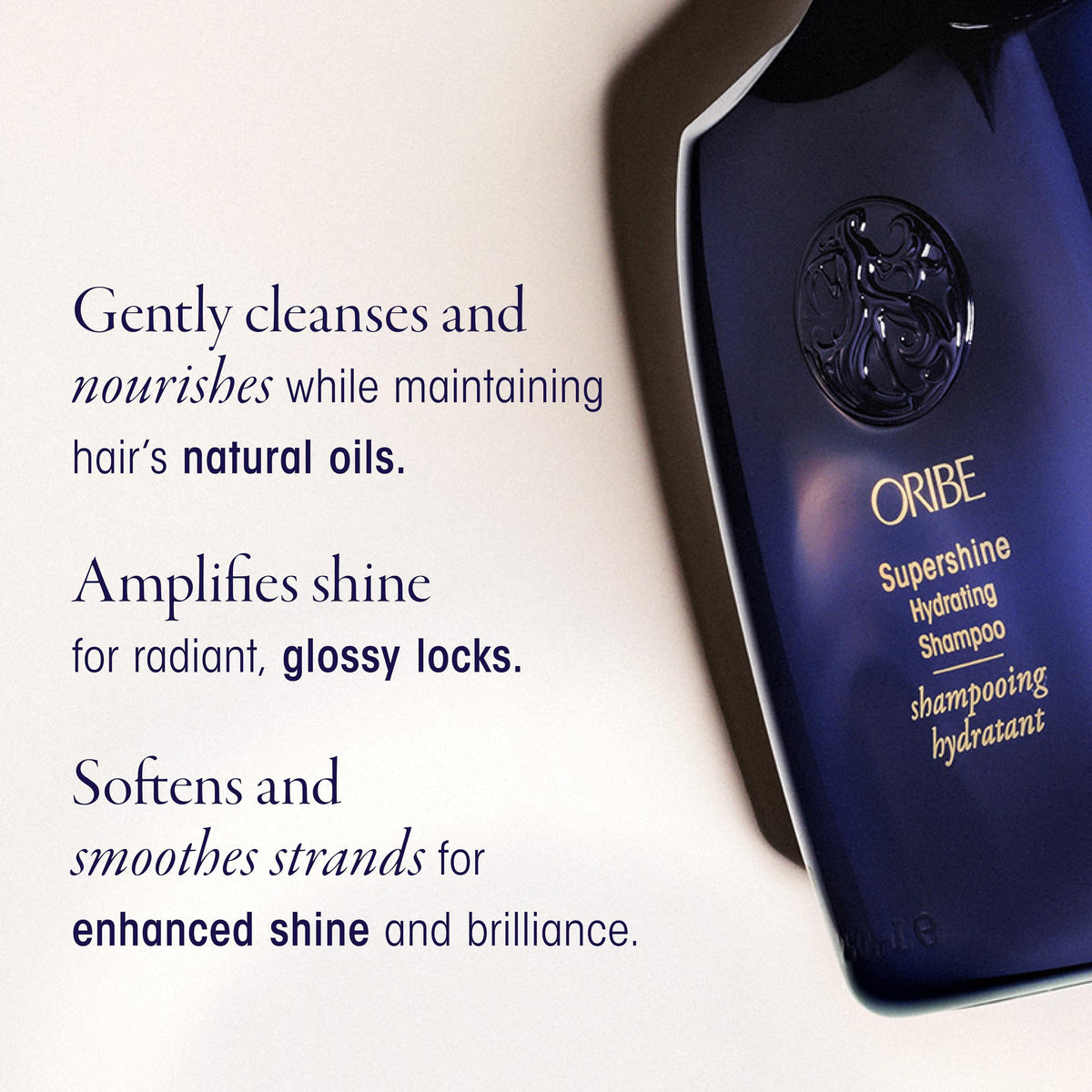 Oribe Supershine salon size scale comparison emphasizing long-lasting supply