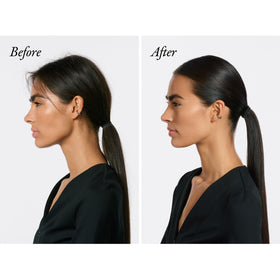 Oribe wax stick applied at hairline taming flyaways for an instant polished look