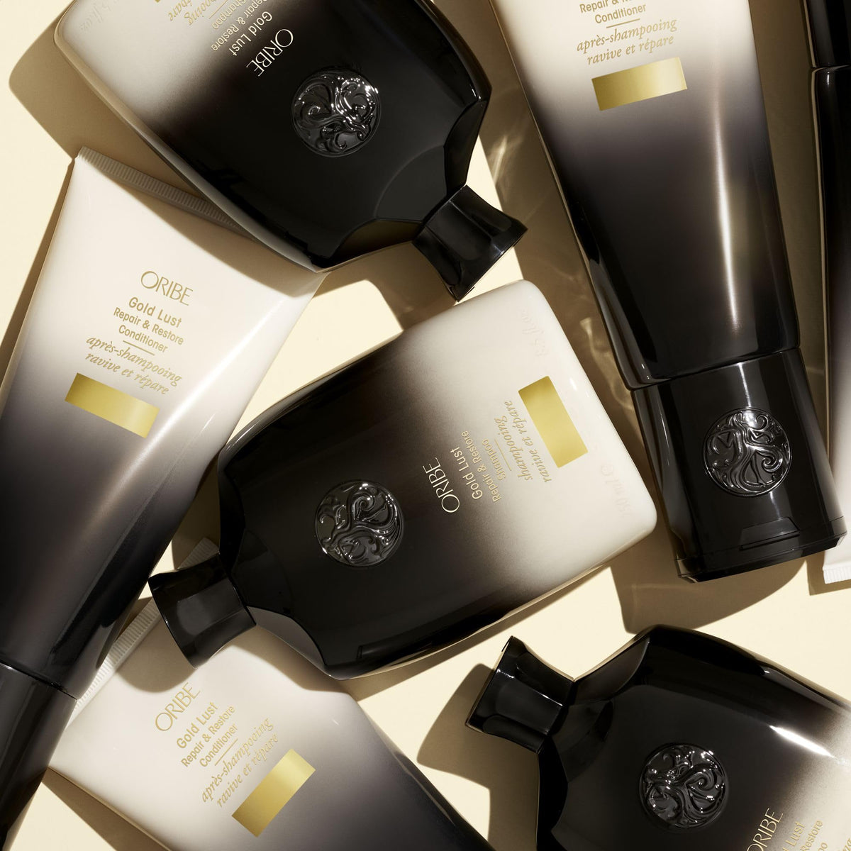 Oribe shampoo paired with conditioner illustrating a complete repair routine