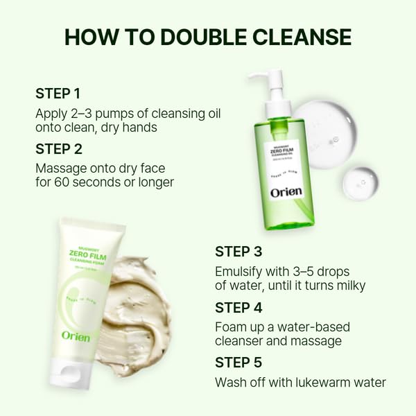 Orien before and after cleanse comparison highlighting clearer skin