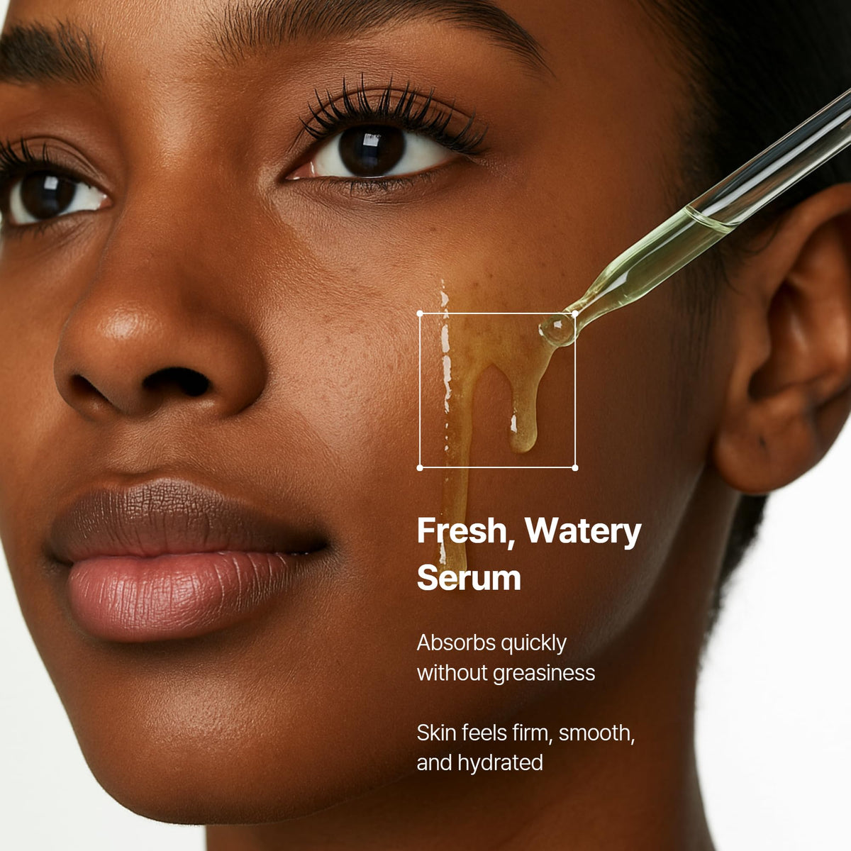 Orien serum dispensed on hand demonstrating easy application and spreadability