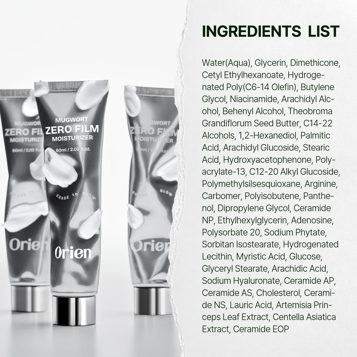 Orien open jar top view revealing smooth cream texture and spreadability