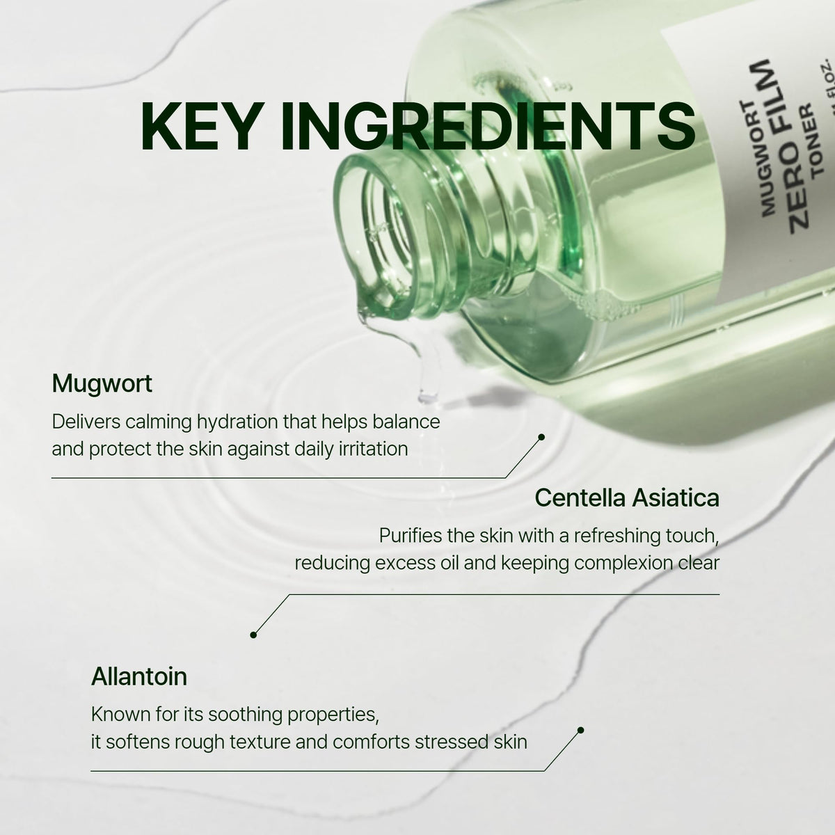 Orien toner texture on skin absorbing quickly and hydrating