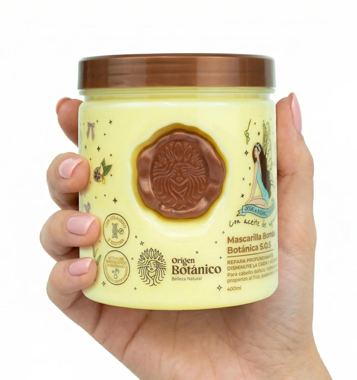 Origen Botánico after-treatment shiny hair showing improved smoothness and shine
