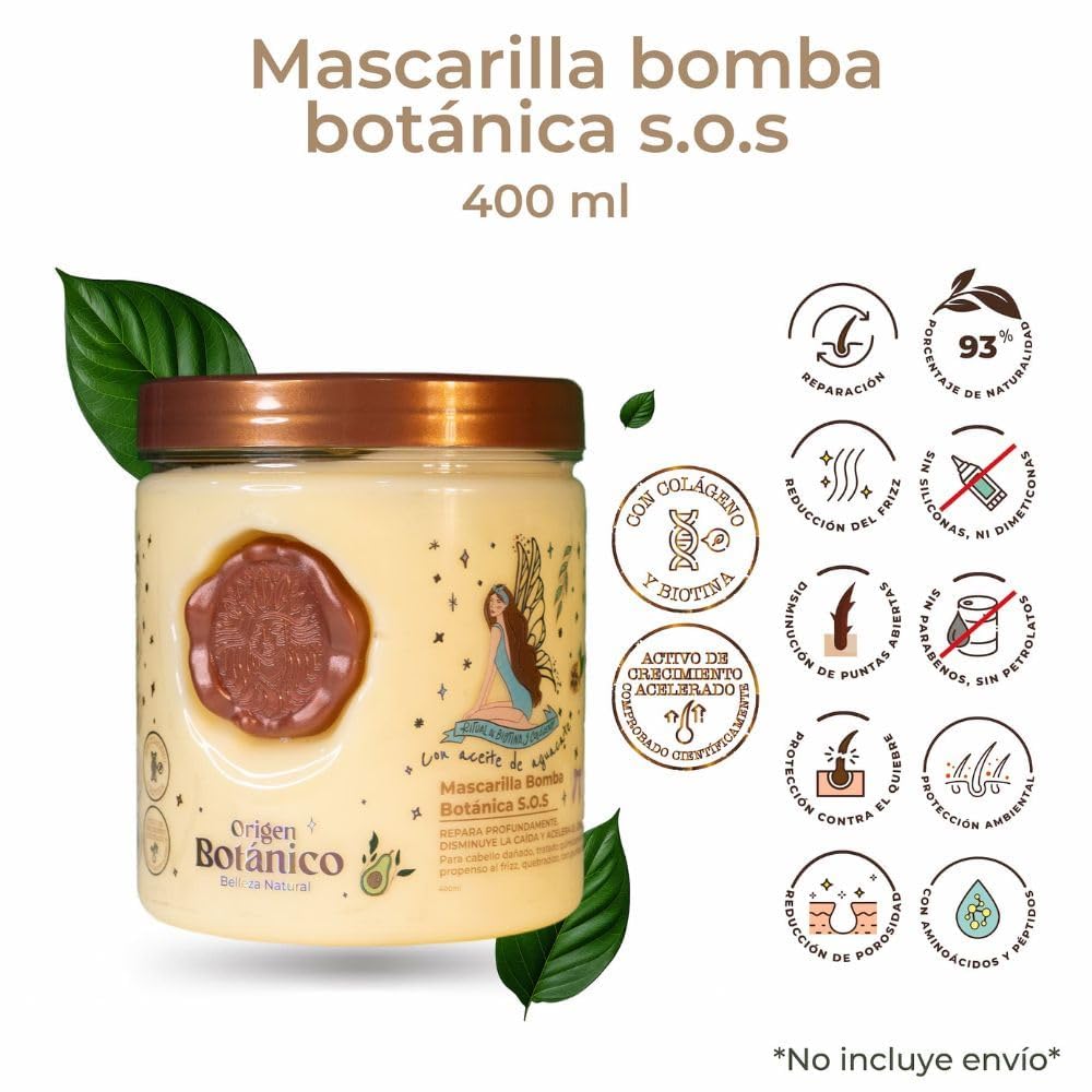 Origen Botánico S.O.S. Botanical Bomb Mask creamy texture close-up illustrating rich hydration