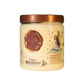 Origen Botánico S.O.S. Botanical Bomb Mask 400 ml front packaging showing tub and label benefits
