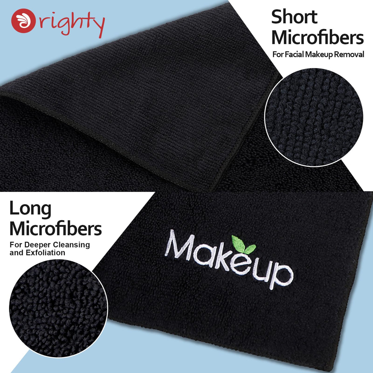 Orighty towel in hand demonstrating gentle makeup removal control