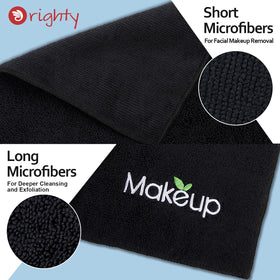 Orighty towel in hand demonstrating gentle makeup removal control