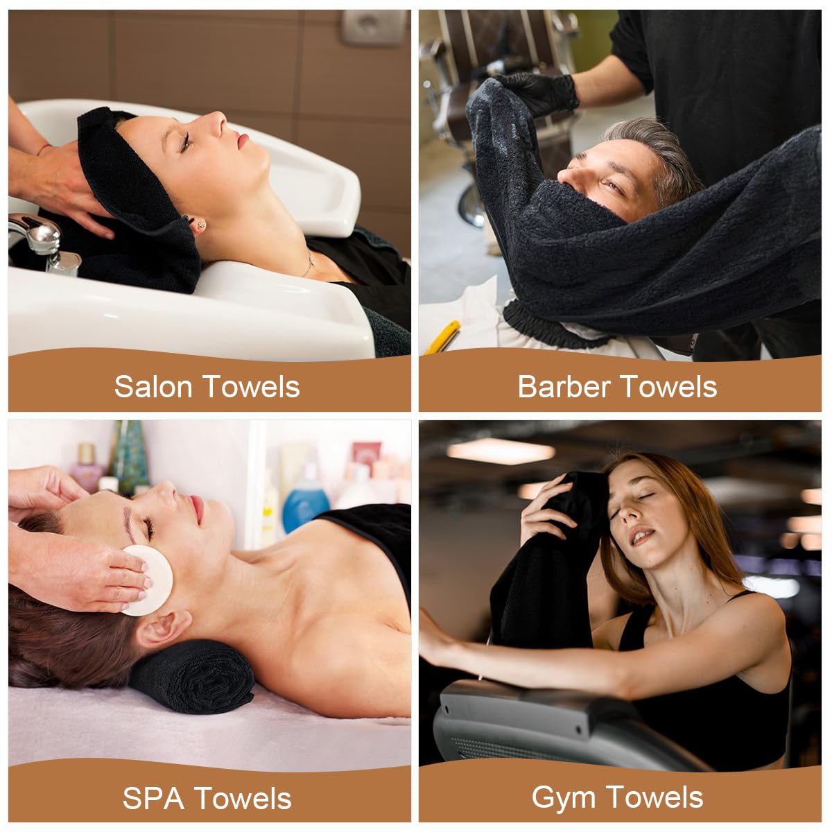 Orighty towels folded in a salon cart illustrating easy organization and accessibility