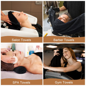 Orighty towels folded in a salon cart illustrating easy organization and accessibility