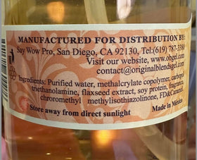 Original Blends label close-up listing clean ingredients for informed buyers