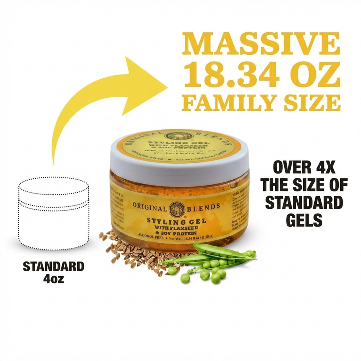 Original Blends ingredients flaxseed and soy emphasizing nourishing benefit