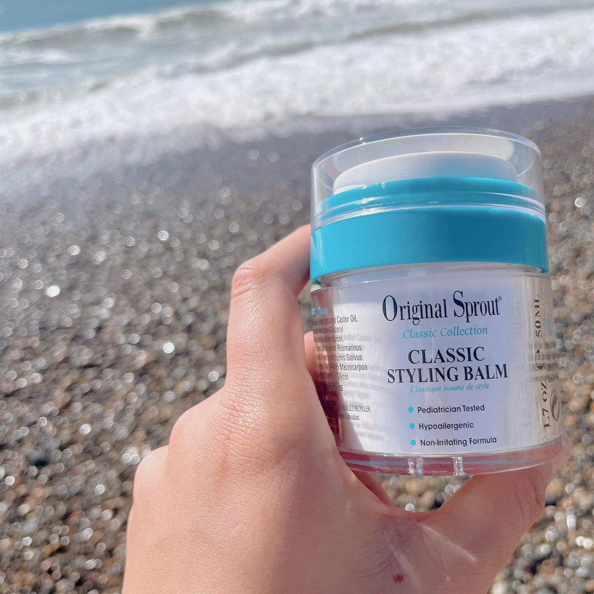 Original Sprout in-hand application demonstrating easy spread and controlled styling benefit
