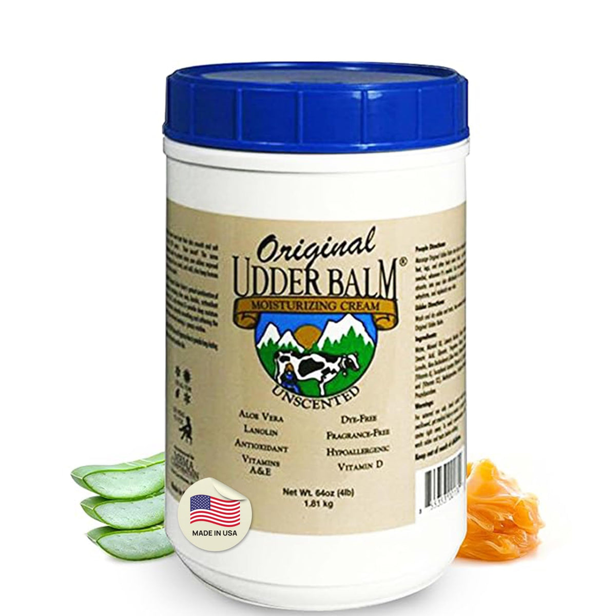 Original Udder Balm front tub showing product and large size benefit