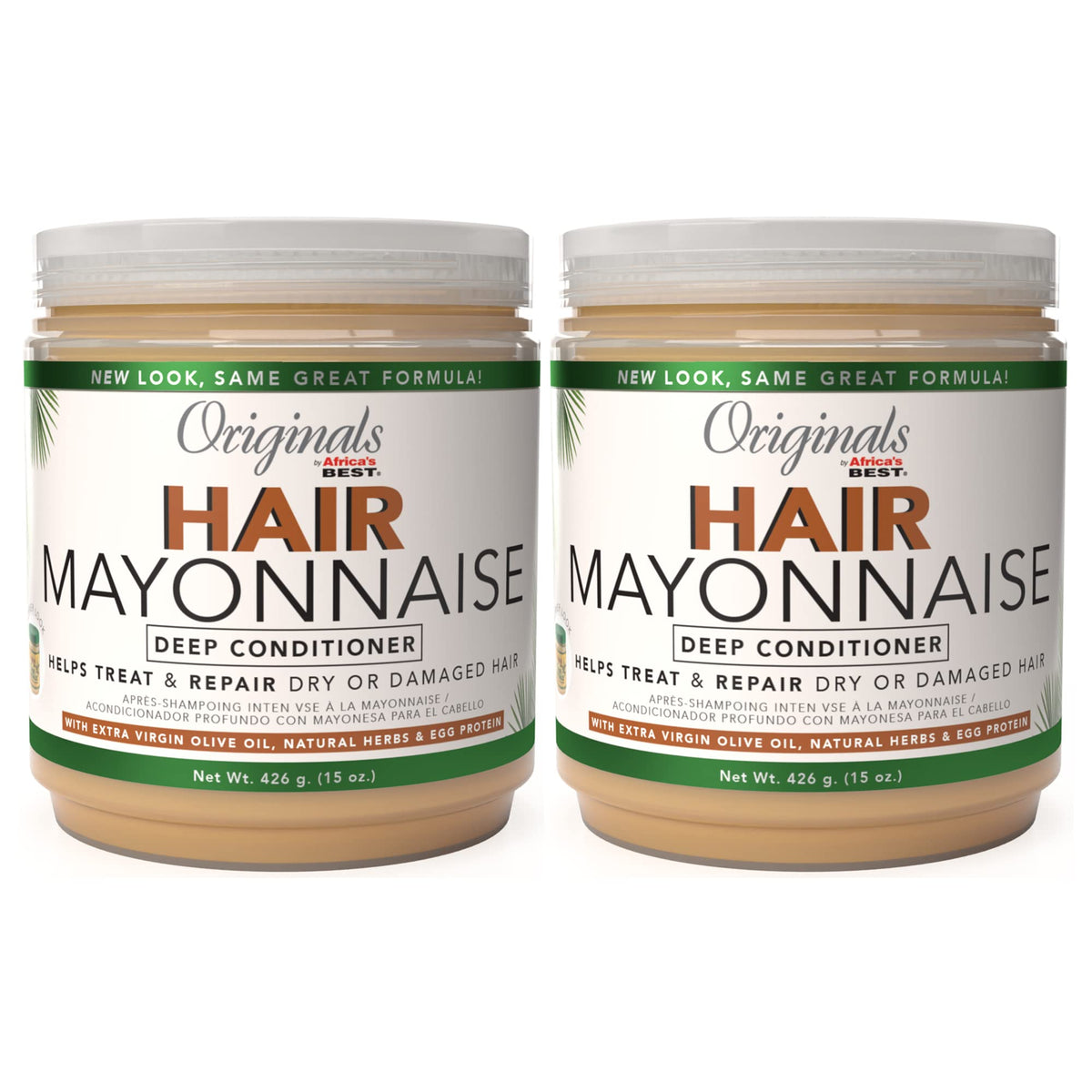 Originals by Africa's Best front packaging shows twin 15 oz jars for long-lasting conditioning benefit