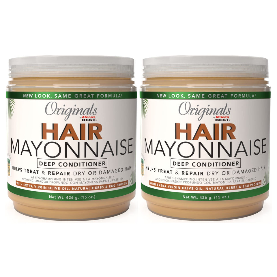 Originals by Africa's Best front packaging shows twin 15 oz jars for long-lasting conditioning benefit