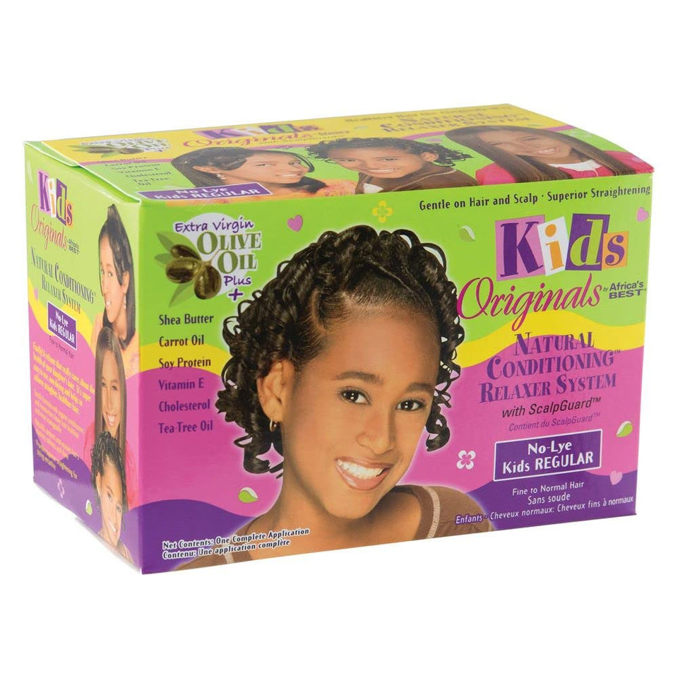 Originals by Africa's Best relaxer kit front packaging showing contents and benefits