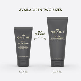 Origins bamboo charcoal bowl with powder illustrating deep-cleansing action