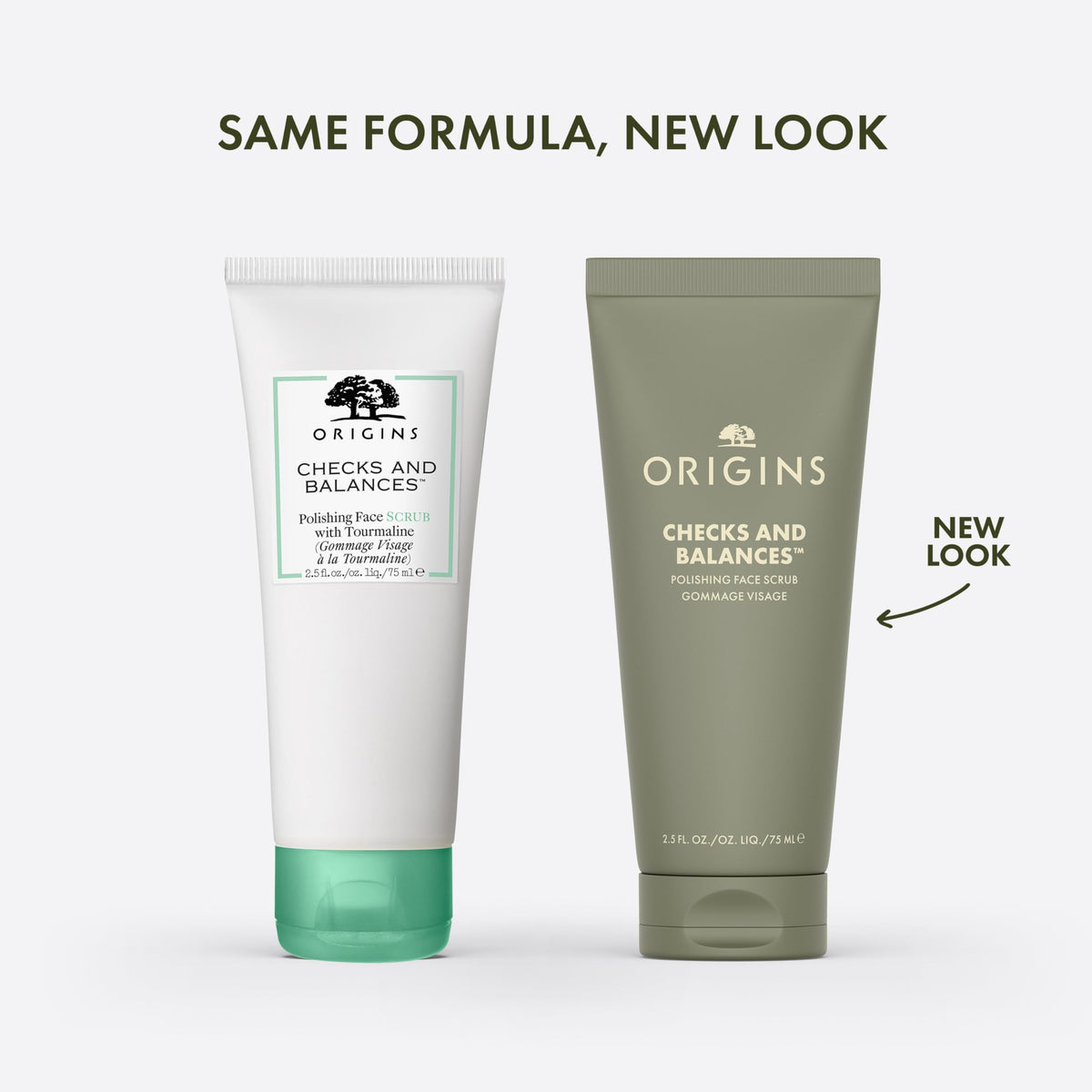 Origins texture close-up with bamboo and mineral silica visible for gentle polishing
