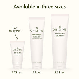 Origins comparison of skin before and after use showing visibly cleaner, refreshed appearance