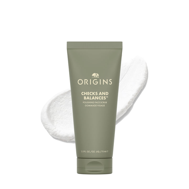 Origins front packaging showing product tube and clear benefits