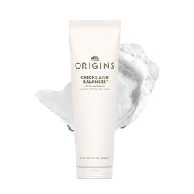 Origins bottle front packaging showing product and benefit of clean feel