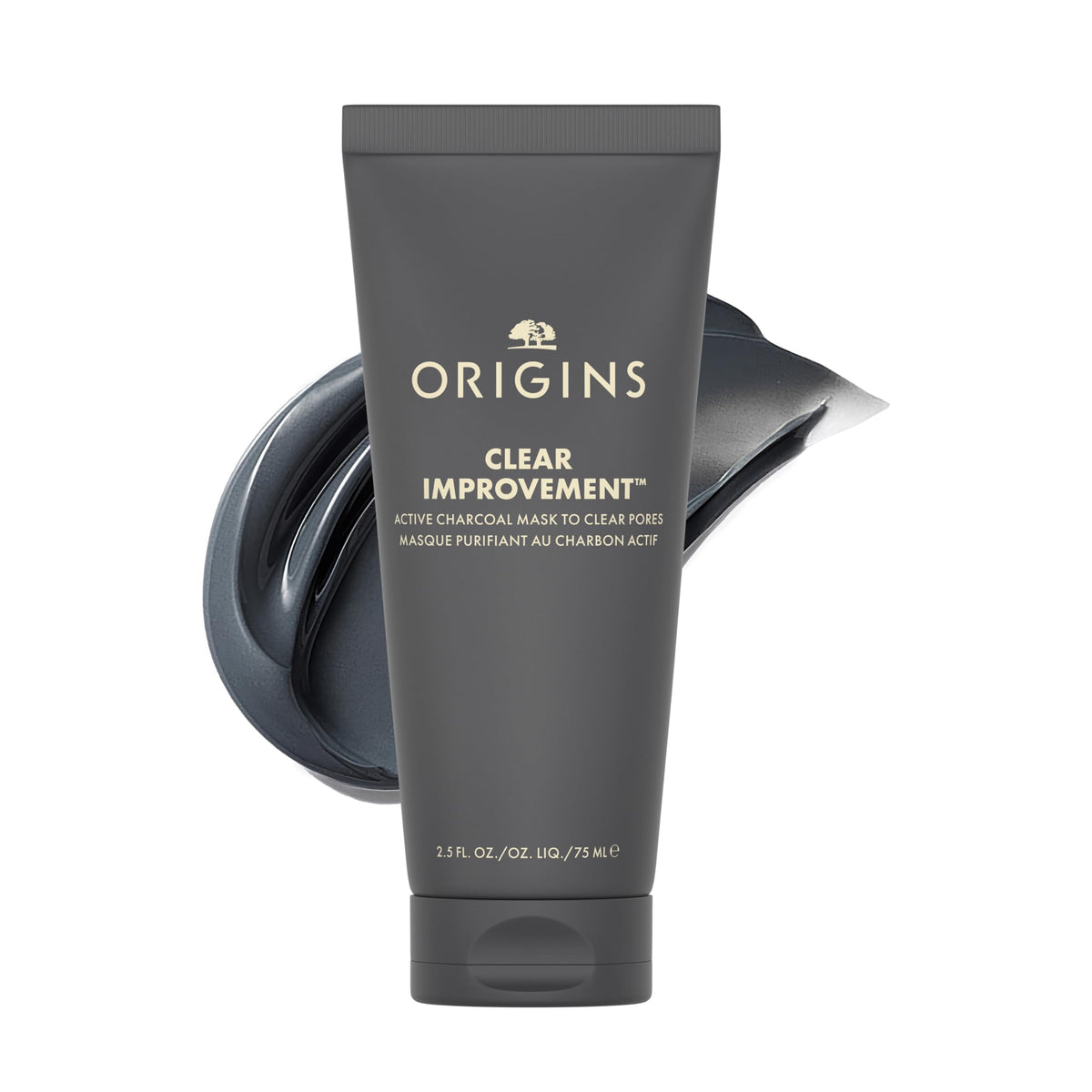 Origins Clear Improvement front packaging showing product tube and label benefits