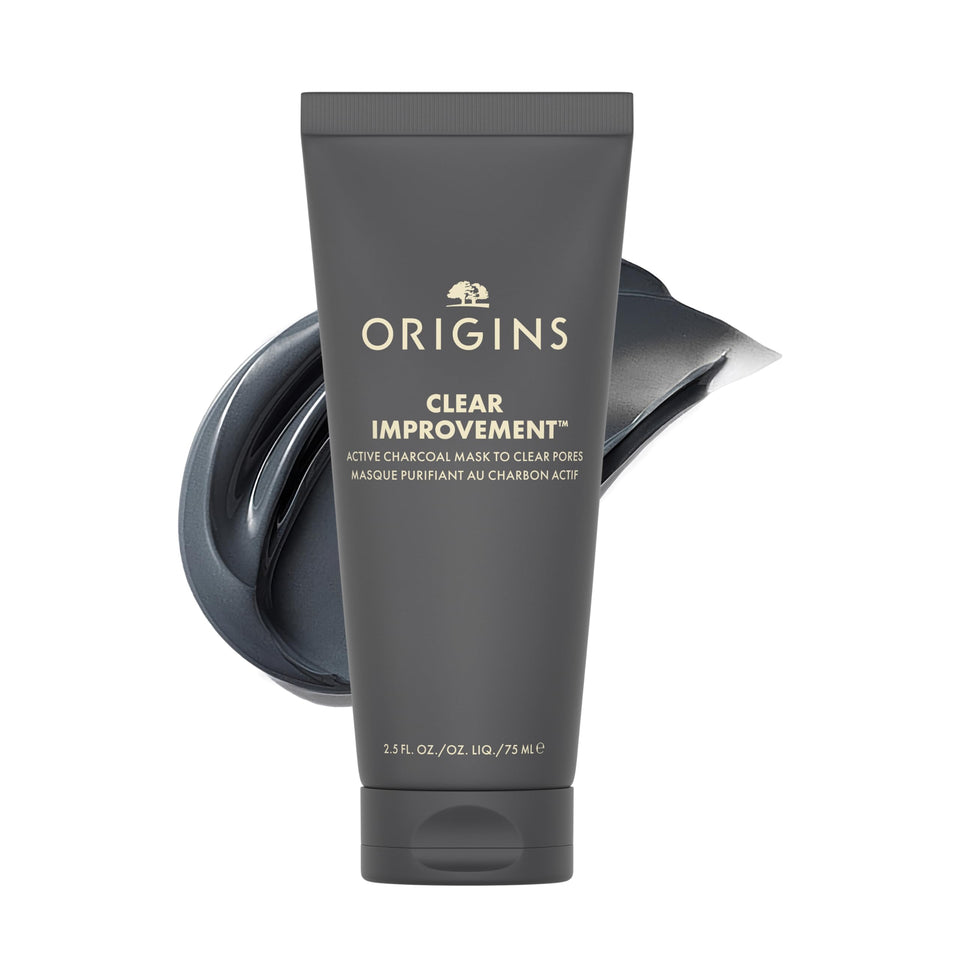 Origins Clear Improvement front packaging showing product tube and label benefits