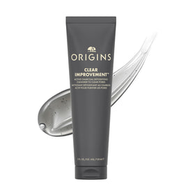 Origins clear improvement front pump bottle showing label and easy dispensing benefit
