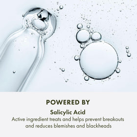 Origins ingredient label close-up, highlights salicylic and hyaluronic acids