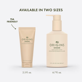 Origins Ginger bottle on bathroom shelf staged to convey daily use and warm scent ambiance