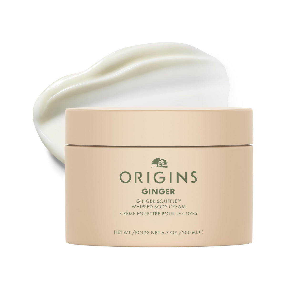 Origins tub front view showing product and soothing ginger scent benefit