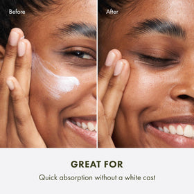 Origins GinZing applied on hand showing no white cast and natural finish