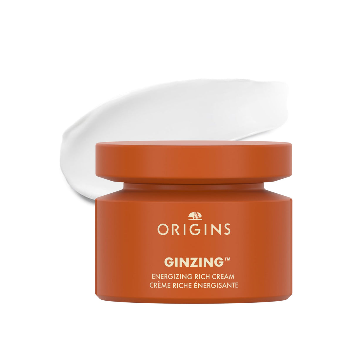 Origins GinZing rich cream jar front view shows brand and nourishing moisturization
